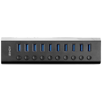 LINDY 43370 43370 USB hub 10 poorten USB A USB 3.0 5 GBit/s Zwart
