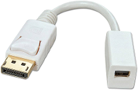 LINDY 41021 DisplayPort / Mini displayport Adapterkabel [1x DisplayPort bus   1x Mini DisplayPort stekker] Wit 15.00 Cm