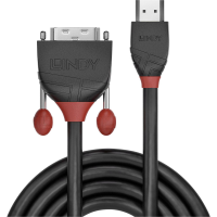LINDY HDMI / DVI Adapterkabel HDMI A stekker, DVI D 18+1 polige stekker 1.00 M Zwart 36271 HDMI kabel
