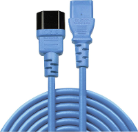 LINDY Stroom Verlengkabel [1x Apparaatstekker, male C14   1x Apparaatstekker, female C13 10A] 0.50 M Blauw