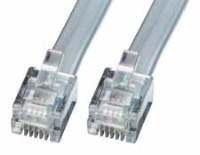 LINDY Telefoon (analoog) Aansluitkabel [1x RJ12 stekker 6p6c   1x RJ12 stekker 6p6c] 15 m Grijs