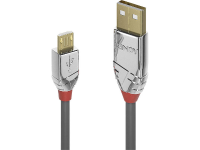 LINDY USB kabel USB 2.0 USB A stekker, USB micro B stekker 1.00 M Grijs 36651