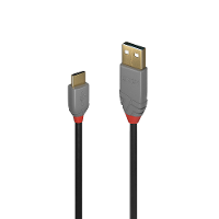 LINDY 36888 USB kabel USB 2.0 USB A stekker, USB C stekker 3.00 M Zwart