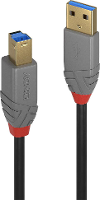 LINDY 36740 USB kabel USB 3.2 Gen1 USB A stekker, USB B stekker 0.50 M Zwart