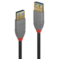 LINDY USB kabel USB 3.2 Gen1 (USB 3.0 / USB 3.1 Gen1) USB A stekker, USB A bus 3.00 M Zwart 36763