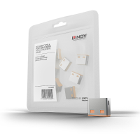 LINDY USB Lock USB A poortslot Set van 10 stuks Blauw Zonder sleutel
