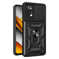 Bakeey voor POCO X4 PRO 5G Case Armor Bumpers Shockproof Magnetic met 360 Rotation Finger Ring Holder Stand PC Beschermh