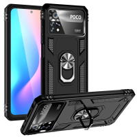 Bakeey voor Xiaomi POCO X4 PRO 5G Hoesje Armor Stootkussens Schokbestendig Magnetisch met 360 Rotatie Vinger Ring Houder