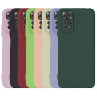 Bakeey voor Xiaomi Redmi Note 11S 4G Case Smooth Shockproof met Lens Protector Soft Vloeibare siliconen rubberen bescher