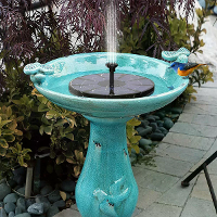 8 In 1 Zonnevogel Watersproeier Set, 3,5W Cirkelvormige Zonne Drijvende Pomp Ingebouwde 1600mAH Batterij voor Gebruik bi