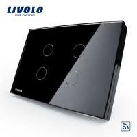 Livolo Black Crystal Glass Touch&remote Switch Vl C304r 82 Ac110 250v