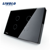 Livolo Black Crystal Glass Touch Screen Switch Vl C304 82 Ac110 250v