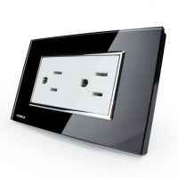 Livolo Black Crystal Glass Wall Power Socket Vl C3c2us 82 Ac125 230v