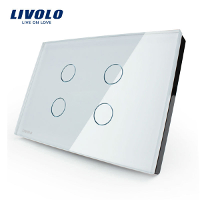 Livolo White Crystal Glass Touch Screen Switch Vl C304 81 Ac110 250v