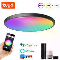 LIXINCORDA 24W WIFI Slimme Plafondlamp Bluetooth RGBCW Kleurrijke 1920lm Slaapkamerlamp Werkt Met Tuya Alexa Google