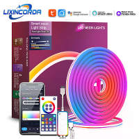 LIXINCORDA Slimme LED RGB Neon Strip Lichten Bluetooth Kleurenveranderende Lichten LED Siliconen Neon Strip Lichten WiFi