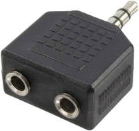 LogiLink CA1002 Adapter Jackplug Audio Adapter Zwart
