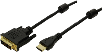 LogiLink CH0013 HDMI kabel HDMI / DVI Adapterkabel HDMI A stekker, DVI D 18+1 polige stekker 3.00 M Zwart