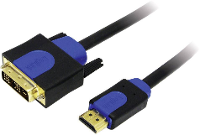 LogiLink CHB3102 DVI kabel DVI / HDMI Adapterkabel DVI D 18+1 polige stekker, HDMI A stekker 2.00 M Zwart Vergulde steekcontacten, Schroefbaar