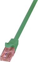 LogiLink CQ2025U RJ45 Netwerk Aansluitkabel CAT 6 U/UTP 0.5 M Groen Vlambestendig, Snagless