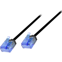 LogiLink CQ3013U RJ45 Netwerkkabel, patchkabel CAT 6A U/UTP 0.30 M Zwart Extreem dun, Zeer flexibel, Vlambestendig, Halogeenvrij 1 stuk(s)
