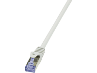 LogiLink CQ5022S RJ45 Netwerk Aansluitkabel CAT 6A S/FTP 0.5 M Grijs Vlambestendig, Halogeenvrij, Snagless