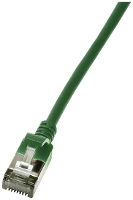 LogiLink CQ9035S RJ45 Netwerkkabel, patchkabel CAT 6A U/FTP 1.00 M Groen Extreem dun, Vlambestendig, Flexibel, Folie afscherming, Halogeenvrij, Snagless,