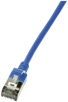 LogiLink CQ9036S RJ45 Netwerkkabel, patchkabel CAT 6A U/FTP 1.00 M Blauw Extreem dun, Vlambestendig, Flexibel, Folie afscherming, Halogeenvrij, Snagless,