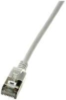 LogiLink CQ9042S RJ45 Netwerkkabel, patchkabel CAT 6A U/FTP 1.50 M Grijs Extreem dun, Vlambestendig, Flexibel, Folie afscherming, Halogeenvrij, Snagless,