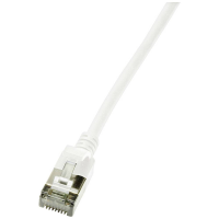 LogiLink CQ9051S RJ45 Netwerkkabel, patchkabel CAT 6A U/FTP 2.00 M Wit Extreem dun, Vlambestendig, Flexibel, Folie afscherming, Halogeenvrij, Snagless,