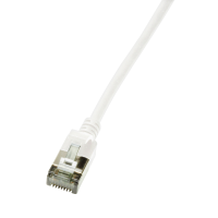 LogiLink CQ9061S RJ45 Netwerkkabel, patchkabel CAT 6A U/FTP 3.00 M Wit Extreem dun, Vlambestendig, Flexibel, Folie afscherming, Halogeenvrij, Snagless,