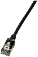 LogiLink CQ9063S RJ45 Netwerkkabel, patchkabel CAT 6A U/FTP 3.00 M Zwart Extreem dun, Vlambestendig, Flexibel, Folie afscherming, Halogeenvrij, Snagless,