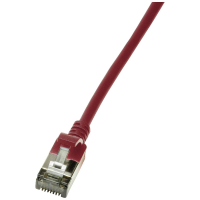 LogiLink CQ9074S RJ45 Netwerkkabel, patchkabel CAT 6A U/FTP 5.00 M Rood Extreem dun, Vlambestendig, Flexibel, Folie afscherming, Halogeenvrij, Snagless,
