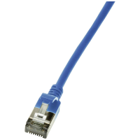 LogiLink CQ9076S RJ45 Netwerkkabel, patchkabel CAT 6A U/FTP 5.00 M Blauw Extreem dun, Vlambestendig, Flexibel, Folie afscherming, Halogeenvrij, Snagless,