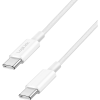 LogiLink CU0342 USB C kabel USB 2.0 USB C stekker 1.5 M Wit Textielmantel