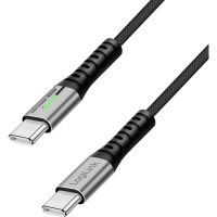 LogiLink CU0431 USB C kabel USB 3.2 Gen2x2 USB C stekker 0.50 M Zwart Met LED, 4K UHD, Stekker past op beide manieren