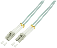 LogiLink FP3LC20 Glasvezel Optische vezel Aansluitkabel 20.00 M Turquoise [1x LC stekker   1x LC stekker] 50/125 µ Multimode OM3