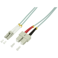 LogiLink FP3LS10 Glasvezel Optische vezel Aansluitkabel 10.00 M Turquoise [1x LC stekker   1x SC stekker] 50/125 µ Multimode OM3