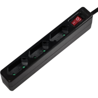 LogiLink LPS230B Stekkerdoos met schakelaar 3 voudig Zwart Contourstekker 1 stuk(s)