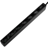 LogiLink LPS231B Stekkerdoos 6 voudig Zwart Eurostekker 1 stuk(s)