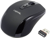 LogiLink Mini Muis Radiografisch Optisch Zwart 3 Toetsen 1600 dpi