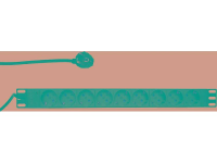 LogiLink PDU9C03 19 inch Stekkerdoos voor patchkast 1 HE Geaarde contactdoos Zwart