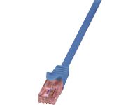 LogiLink CQ2086U RJ45 Netwerk Aansluitkabel CAT 6 U/UTP 7.5 M Blauw Vlambestendig, Snagless