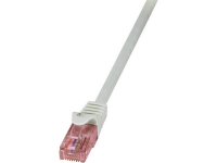 LogiLink CQ2082U RJ45 Netwerk Aansluitkabel CAT 6 U/UTP 7.5 M Grijs Vlambestendig, Snagless
