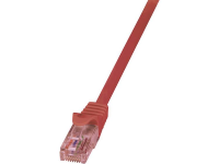 LogiLink CQ2084U RJ45 Netwerk Aansluitkabel CAT 6 U/UTP 7.5 M Rood Vlambestendig, Snagless