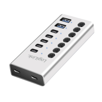 LogiLink UA0447 UA0447 USB hub 5 + 2 poorten USB A, USB C USB 3.2 Gen1 5 GBit/s Aluminium