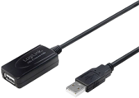 LogiLink UA0143 USB kabel USB 2.0 USB A stekker, USB A bus 10.00 M Zwart