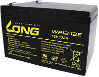 Long WP12 12E Loodaccu 12 V 12 Ah Loodvlies (AGM) (b x h x d) 151 x 98 x 98 mm Kabelschoen 6.35 Mm Cyclusbestendig, Geringe zelfontlading, Onderhoudsvrij