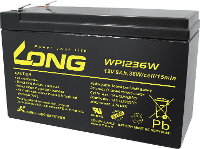 Long WP1236W Loodaccu 12 V 9 Ah Loodvlies (AGM) (b x h x d) 151 x 102 x 65 mm Kabelschoen 6.35 Mm Geringe zelfontlading, Onderhoudsvrij