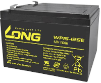 Long WP15 12SE WP15 12SE Loodaccu 12 V 15 Ah Loodvlies (AGM) (b x h x d) 151 x 103 x 99 mm Kabelschoen 6.35 Mm Cyclusbestendig, Geringe zelfontlading,